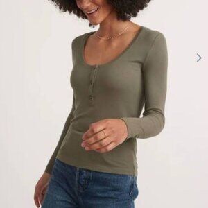 Marine Layer Women's Lexi Rib Henley Top, S